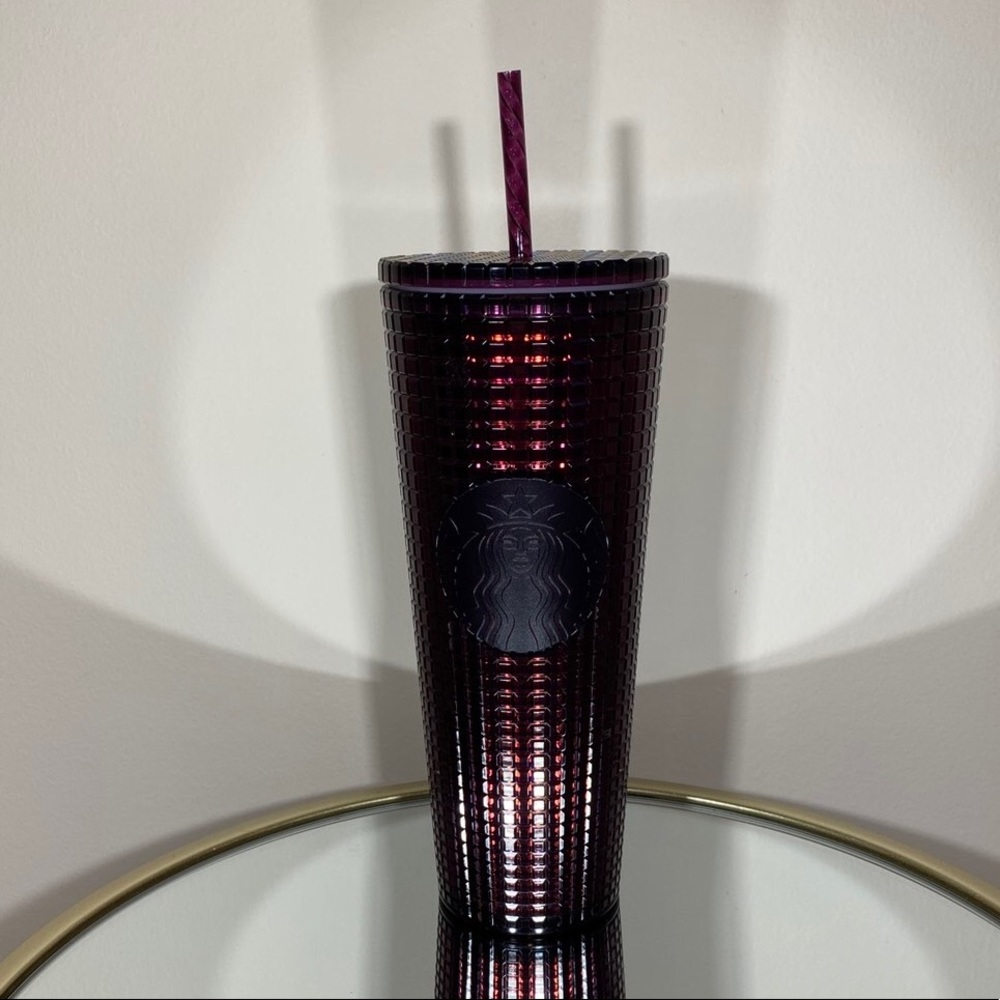 Starbucks Berry Plum Purple Disco Grid Tumbler - Picture 2 of 3